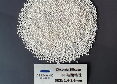 densità in serie delle perle del silicato di zirconio di bianco 65 di dimensione di 1.4-1.6mm 4 g/cm3 per pittura/mani