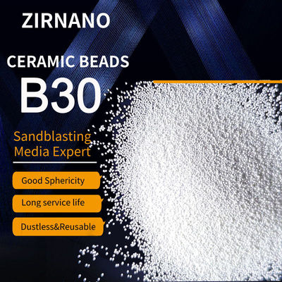 B30 media di brillamento ceramici sabbiare di dimensione 425-600μm per finitura di superficie di metallo
